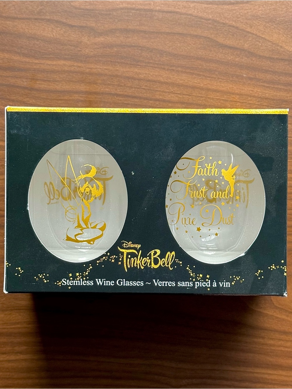 disney tinkerbell collectible wine glass set